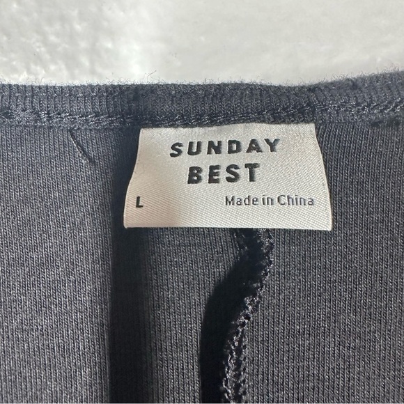 Aritzia‎ Sunday Best Mini Dress Women's Large L Black Jersey Knit Long Sleeve - Picture 4 of 7